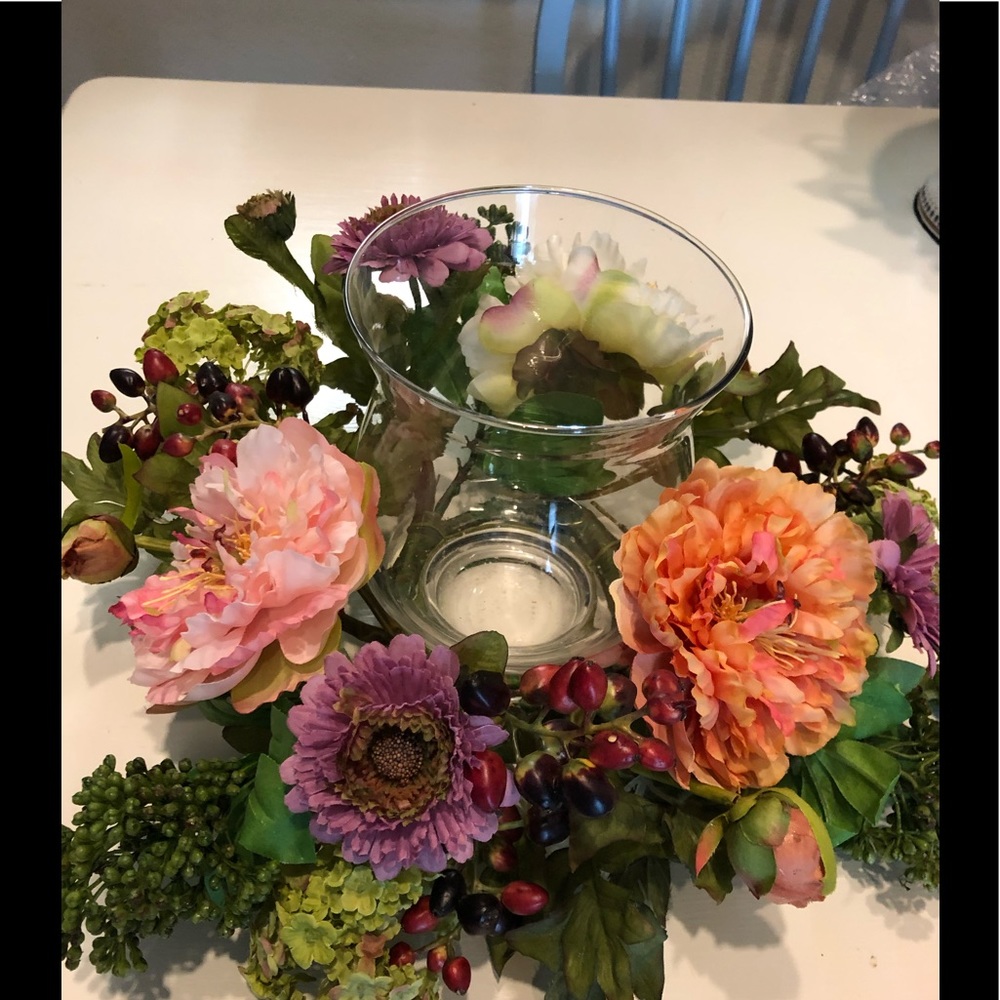 Floral Centerpiece with Candle